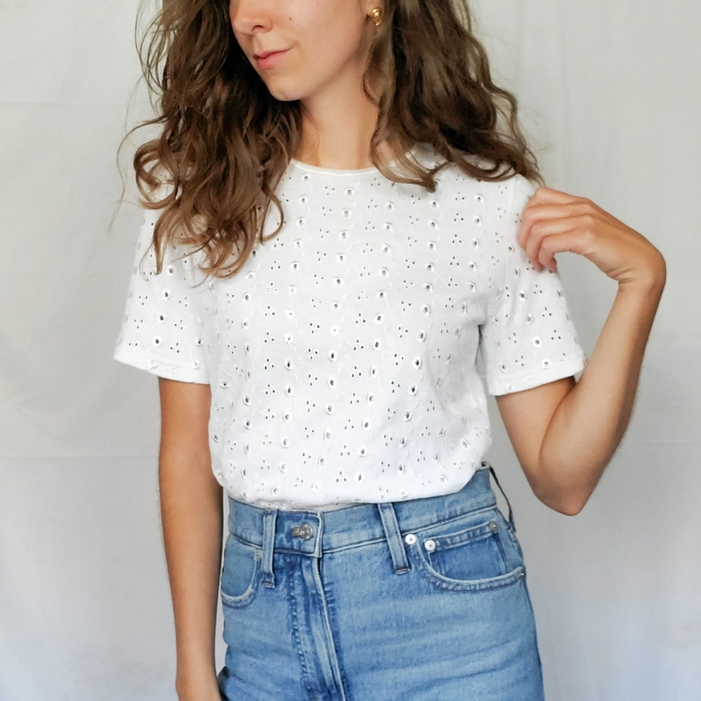 Eyelet Cotton Tee